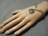 Rare Frank Lahaleon Waving Native American Hopi Vintage Sterling Silver Bracelet Old-Nativo Arts