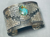 Huge Thunderbird San Felipe Royston Turquoise Sterling Silver Bracelet-Nativo Arts