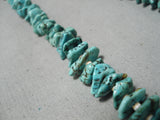 Native American Fantastic Vintage Santo Domingo Kingman Turquoise Sterling Silver Necklace Old-Nativo Arts