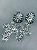 Beautiful Rita Lee Signed Native American Navajo Sterling Silver Cross Earrings-Nativo Arts