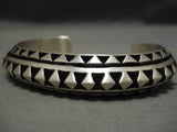 Important Layered Native American Navajo Leander Bahe Sterling Silver Bracelet-Nativo Arts