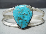 Outstanding Native American Navajo Pilot Mountain Turquoise Sterling Silver Bracelet-Nativo Arts