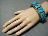 Important Vintage Native American Navajo 7 Sleeping Beauty Turquoise Sterling Silver Bracelet-Nativo Arts