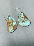 Native American Beautiful Santo Domingo 8 Turquoise Sterling Silver Earrings-Nativo Arts