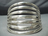 Gigantic Navajo 7 Rail Sterling Silver Bracelet Native American-Nativo Arts