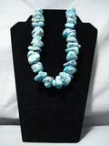 Newsworthy 362 Gram Vintage Native American Navajo Turquoise Sterling Silver Necklace-Nativo Arts