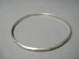 Incredible Vintage Native American Navajo Hand Tooled Sterling Silver American Bangle Bracelet-Nativo Arts