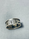 Awesome Vintage Native American Navajo Sterling Silver Storyteller Band Ring-Nativo Arts