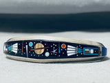 Midnight Space Kachina Native American Navajo Turquoise Sterling Silver Bracelet-Nativo Arts
