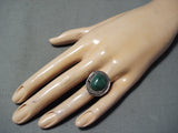 Wonderful Vintage Native American Navajo Cerrillos Turquoise Sterling Silver Ring Old-Nativo Arts