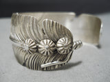 Fabulous Native American Navajo Feather Genius Sterling Silver Bracelet-Nativo Arts