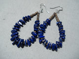 Impressive Navajo Lapis Sterling Silver Earrings Native American-Nativo Arts