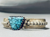 One Of Most Unique Vintage Native American Navajo Spiderweb Turquoise Sterling Silver Bracelet-Nativo Arts