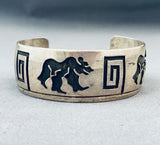 Ross Scott Native American Navajo Sterling Silver Bear Bracelet-Nativo Arts