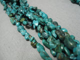 Stunning Vintage Native American Navajo Green Spiderweb Turquoise Sterling Silver Necklace-Nativo Arts