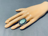 Striking Vintage Native American Navajo Royston Turquoise Sterling Silver Ring-Nativo Arts