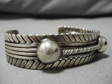 Thick And Heavy!! Coiled Native American Navajo Sterling Silver Bracelet Cuff Old-Nativo Arts