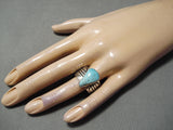Important Vintage Native American Zuni Simplicio Turquoise Sterling Silver Ring-Nativo Arts