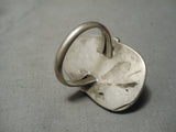 Huge Vintage Navajo Carico Lake Turquoise Sterling Silver Native American Ring-Nativo Arts