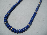 Fabulous 14k Gold Vintage Native American Navajo Lapis Necklace-Nativo Arts