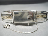 Rare Harry Joe Vintage Native American Navajo Gold Sterling Silver Link Bracelet-Nativo Arts