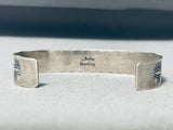 Signed Authentic Vintage Native American Navajo Turquoise Sterling Silver Bracelet-Nativo Arts