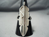 Incredible Intricacy Navajo Sterling Silver Feather Ring Native American-Nativo Arts