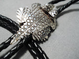 Impressive Vintage Navajo Sterling Silver Toad Bolo Native American-Nativo Arts