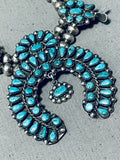 Spectacular Vintage Native American Zuni Turquoise Sterling Silver Squash Blossom Necklace-Nativo Arts