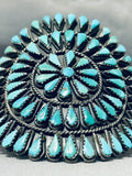 Darlene Kahue Vintage Native American Zuni Turquoise Sterling Silver Bracelet-Nativo Arts