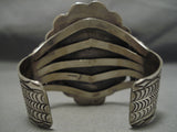 Gigantic Vintage Native American Navajo Triangular Turquoise Sterling Silver Bracelet-Nativo Arts