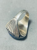 Brilliant Raymond Begay Vintage Native American Navajo Lapis Sterling Silver Ring-Nativo Arts
