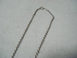 Exquisite Vintage Native American Navajo Green Turquoise Sterling Silver Necklace Old-Nativo Arts