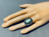 Unbelievable Vintage Native American Navajo Domed Turquoise Sterling Silver Ring-Nativo Arts
