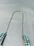 Important 106 Gram Vintage Native American Navajo Green Turquoise Sterling Silver Necklace-Nativo Arts