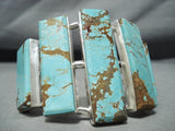 Enormous San Felipe Native American 8 Turquoise Sterling Silver Bracelet-Nativo Arts