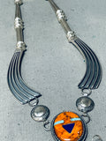 One Of The Most Artisitc Native American Navajo Turquoise Sterling Silver Petroglyph Necklace-Nativo Arts