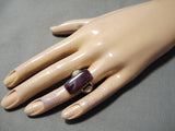 Important Native American Navajo Purple Spiny Oyster Sterling Silver Ring-Nativo Arts