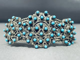 Gorgeous Vintage Native American Zuni Turquoise Snake Eyes Sterling Silver Bracelet-Nativo Arts