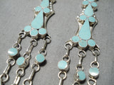 Exquisite Vintage Native American Zuni Royston Turquoise Sterling Silver Earrings-Nativo Arts
