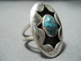Rare Red Mountain Turquoise Vintage Native American Navajo Sterling Silver Ring Old-Nativo Arts