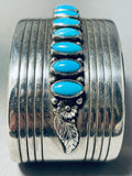 Fabulous Vintage Native American Navajo Sleeping Beauty Turquoise Sterling Silver Bracelet-Nativo Arts