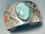 Important Mike Perry Vintage Native American Navajo Turquoise Sterling Silver Bracelet-Nativo Arts