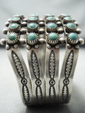 Wide Rare Vintage Native American Navajo Cerrillos Turquoise Sterling Silver Bracelet-Nativo Arts