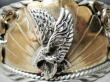 Detailed Soaring Eagle Vintage Native American Navajo Sterling Silver Bracelet-Nativo Arts