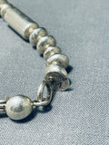 Native American Completely Hand Tooled Vintage Navajo Signed Sterling Silver Necklace-Nativo Arts