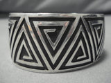 Magnificent Vintage Native American Navajo Clyde Begay Sterling Silver Bracelet Cuff-Nativo Arts