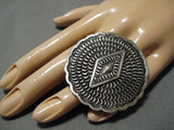 Important Matt Charley Stamp Genius Native American Navajo Sterling Silver Ring-Nativo Arts