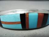 Important Vintage Native American Navajo Larry Castillo Turquoise Sterling Silver Bracelet-Nativo Arts