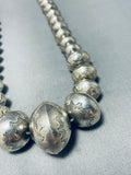 Longer Sturdy Vintage Native American Navajo Hand Tooled Sterling Silver Necklace-Nativo Arts